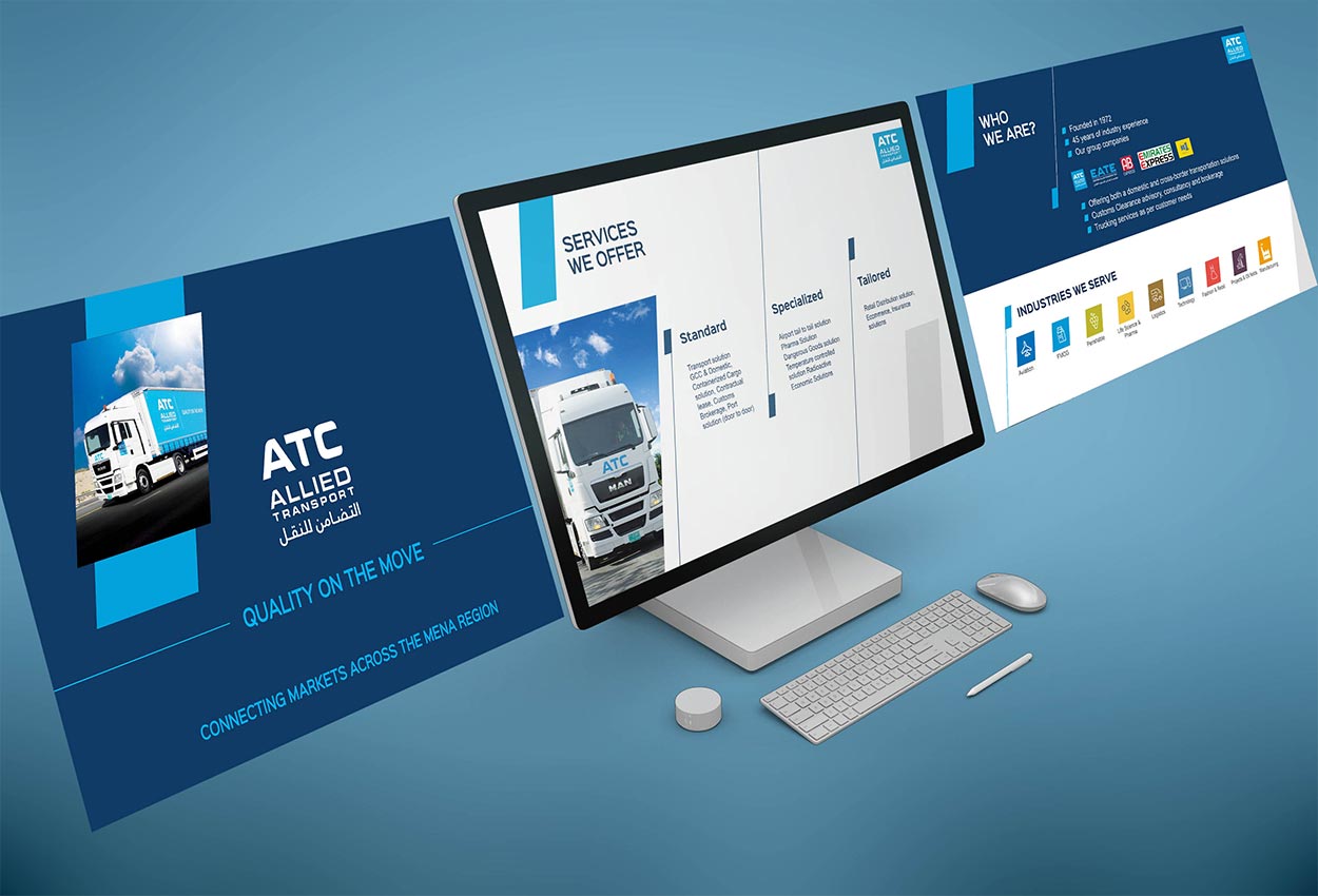 logistics powerpoint presentation deck design 
