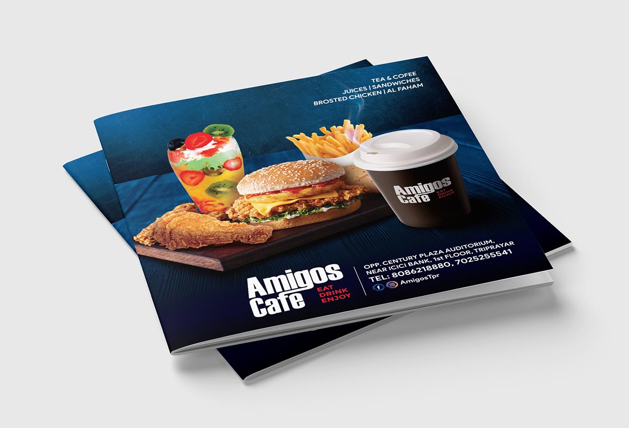 design of Amigos restaurant menu