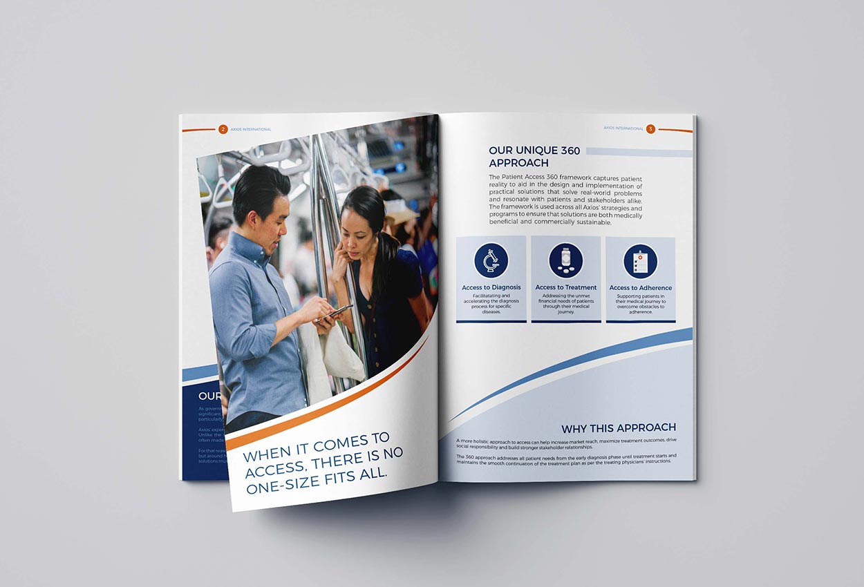 Healthcare brochure design of Axios International Dubai