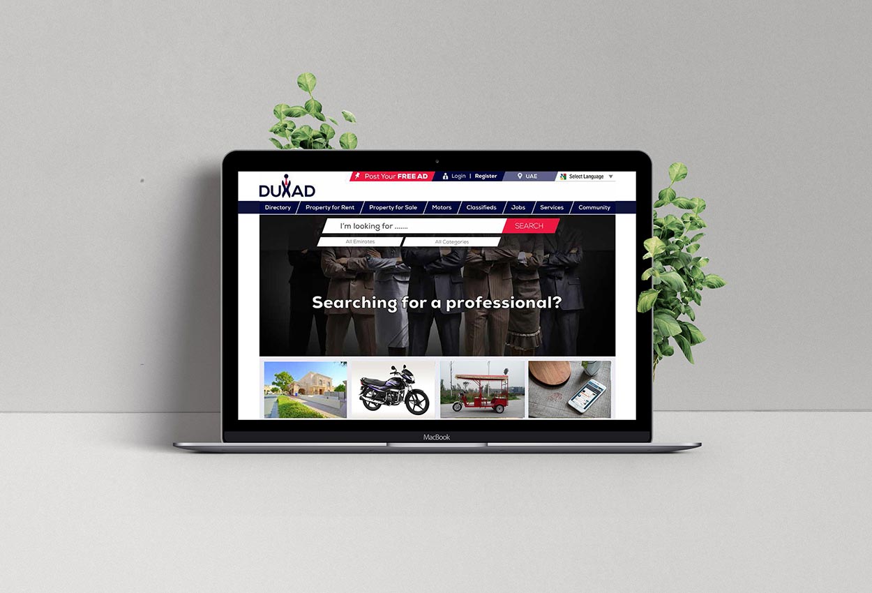 Online Classified web design in Dubai for duxad