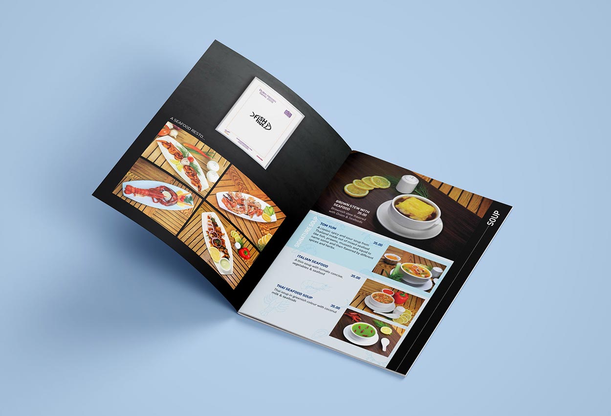food menu design in Dubai for FishHut