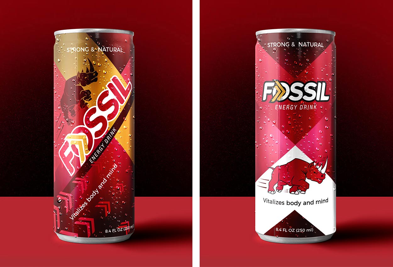Energy drink can design for Fossil