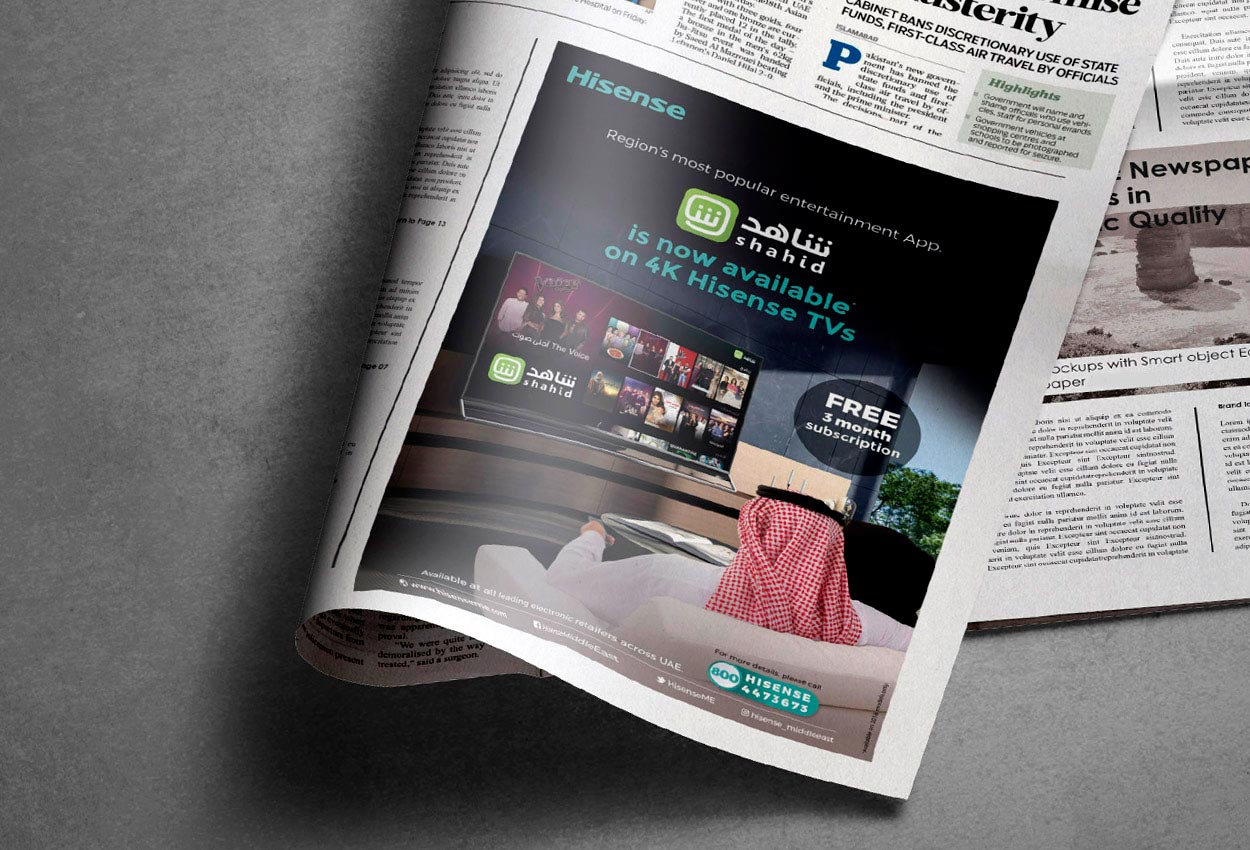 news paper ad design of television for Hisense