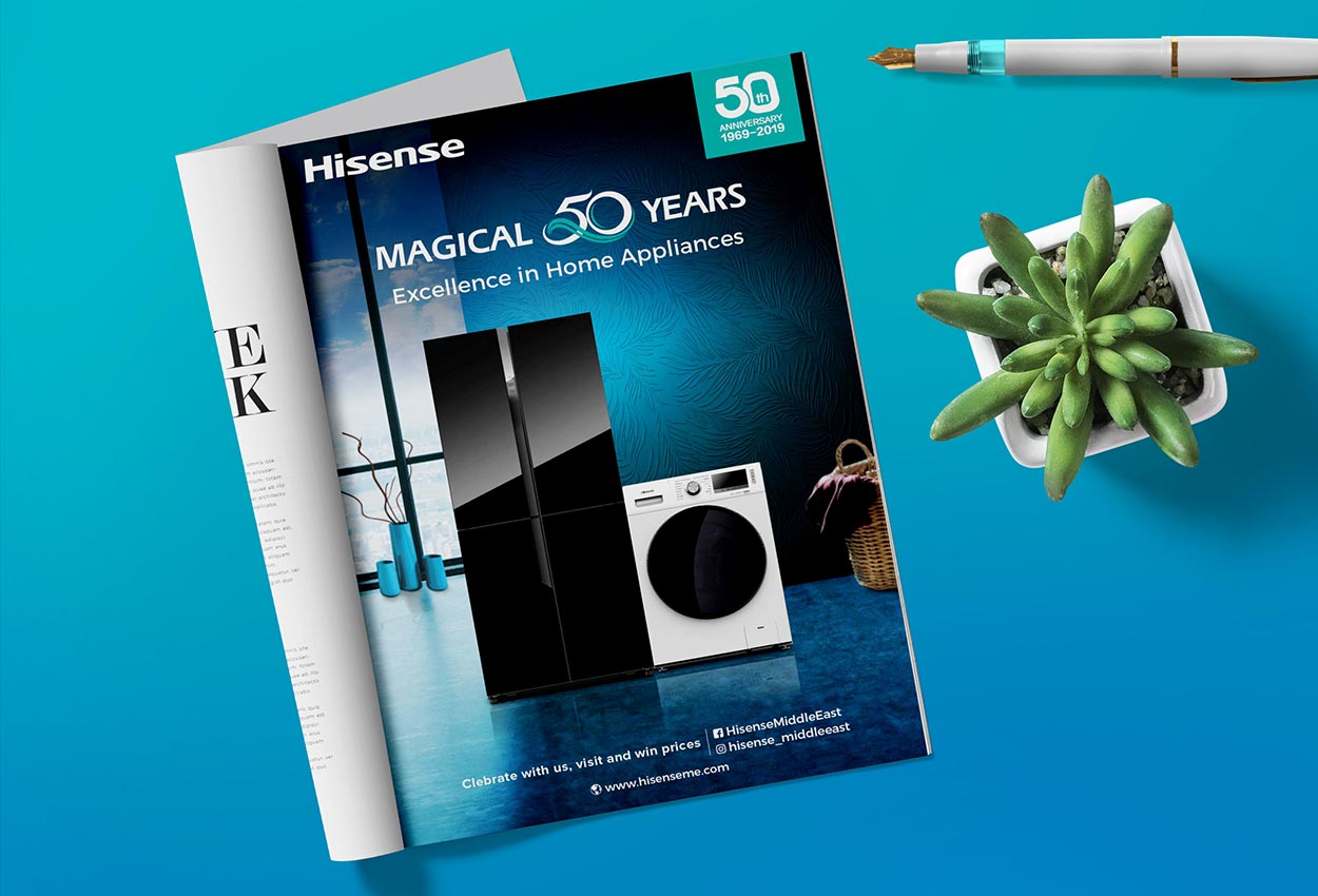 Magazine ad for Hisense Home Appliances