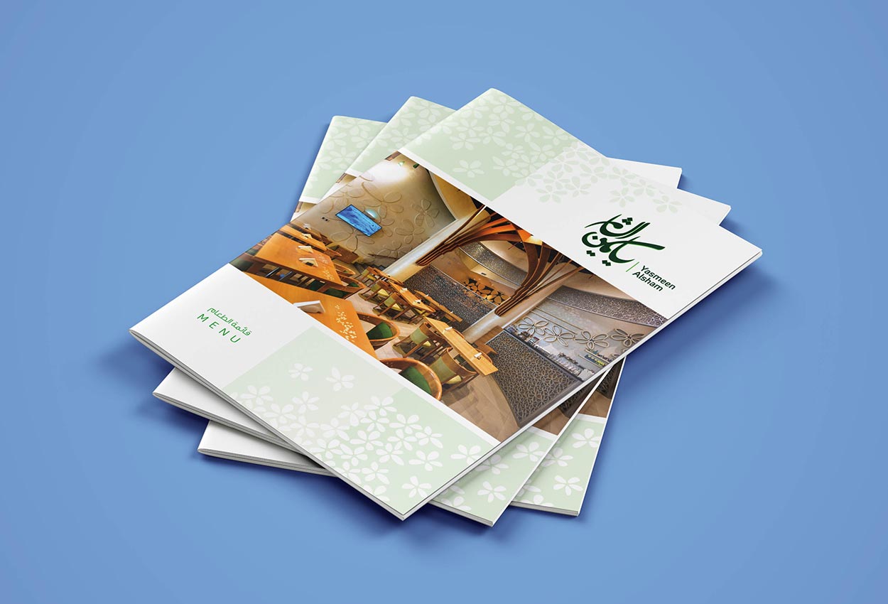 restaurant menu design for Yasmeen Alsham Dubai