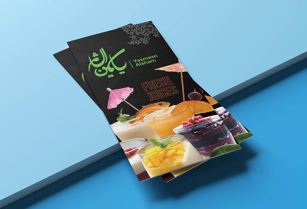 takeaway menu design in Dubai Yasmeen Alsham