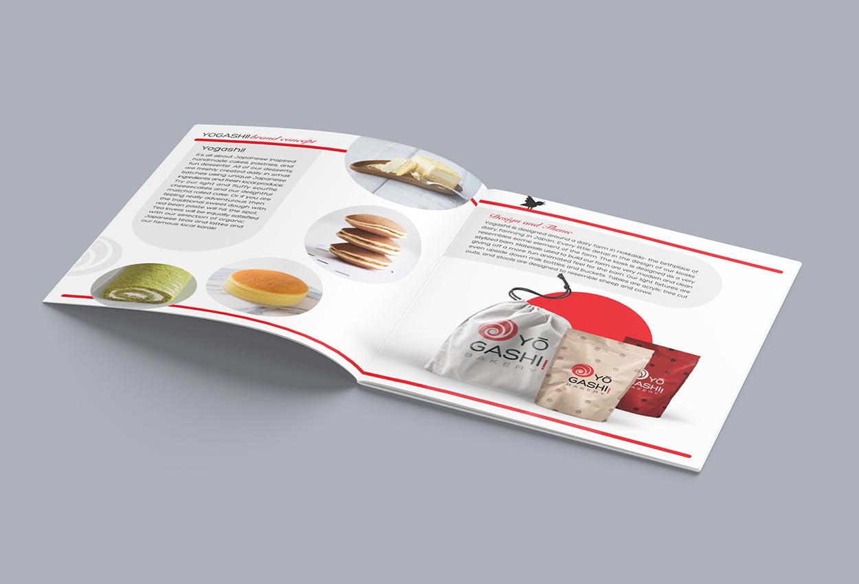 brochure design for Yogashi Bakery Dubai