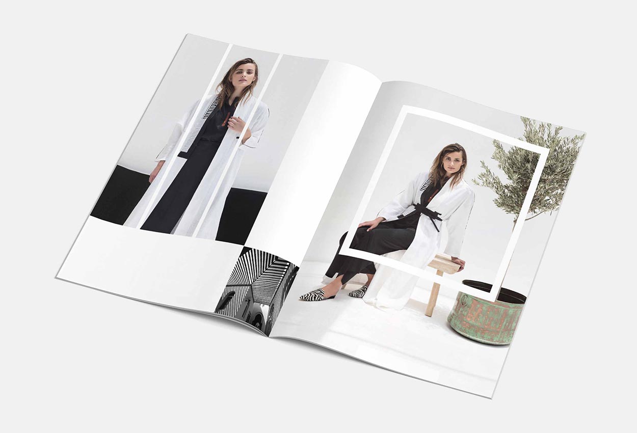 Minimalistic design of brochure for Cloth brand